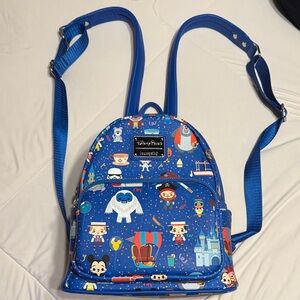 Disney Parks Loungefly Icons,Chibi characters, and Attractions Backpack